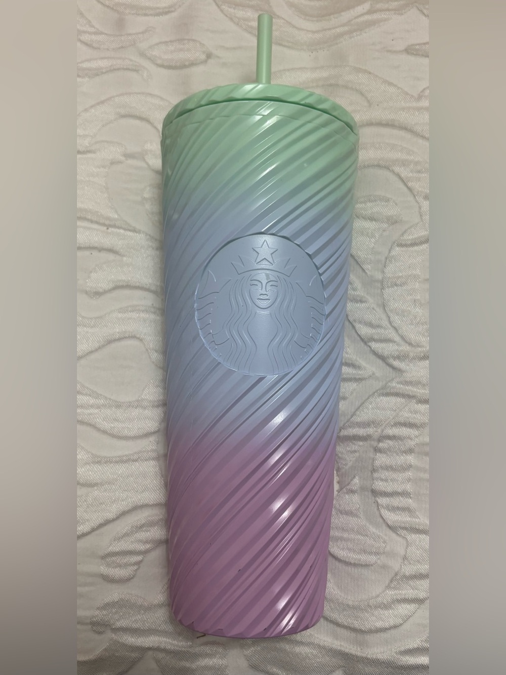 GUC Starbucks Ombre Multi-colored Reuseable Cup with Straw 24oz